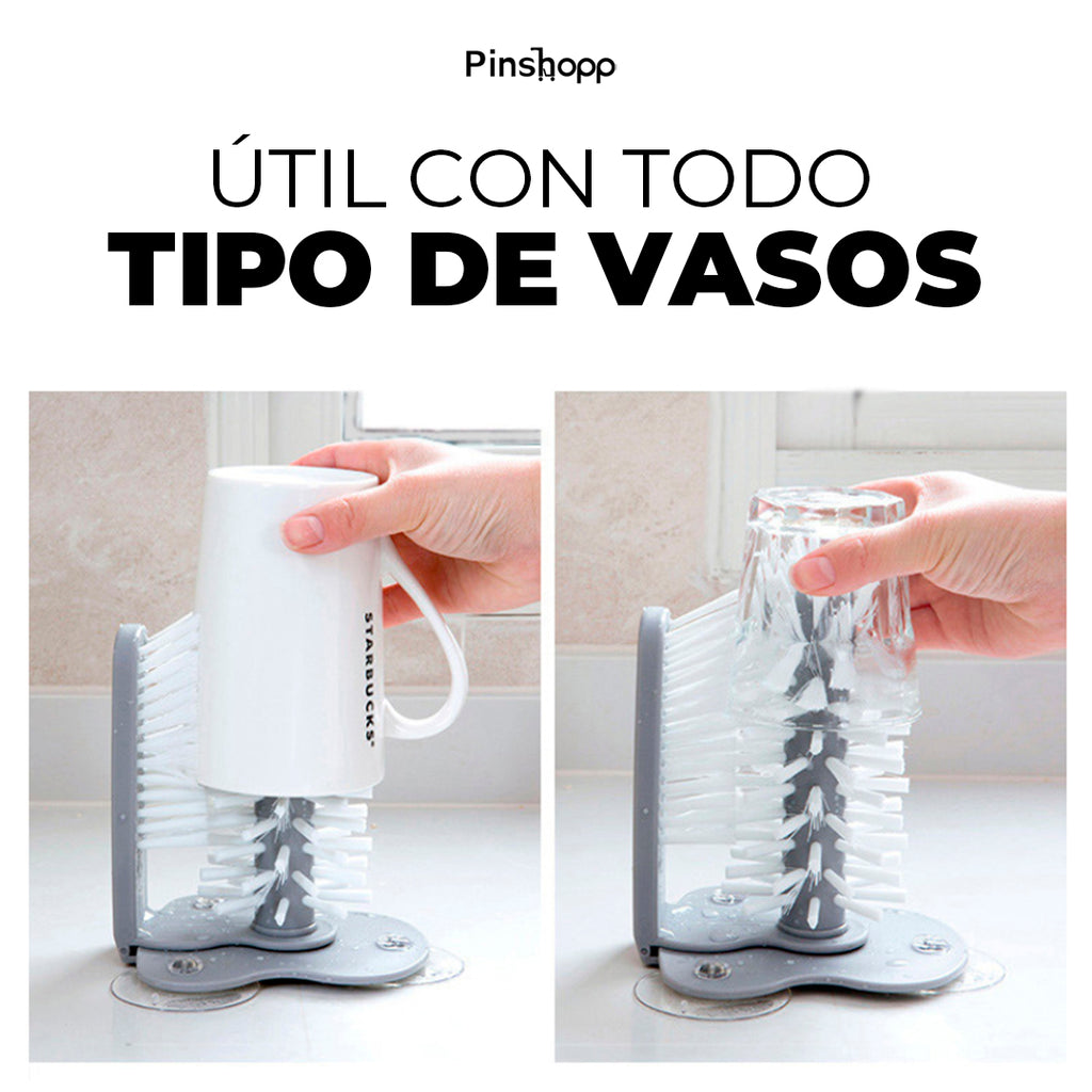 Cepillo Limpiador Vasos Pocillos 360
