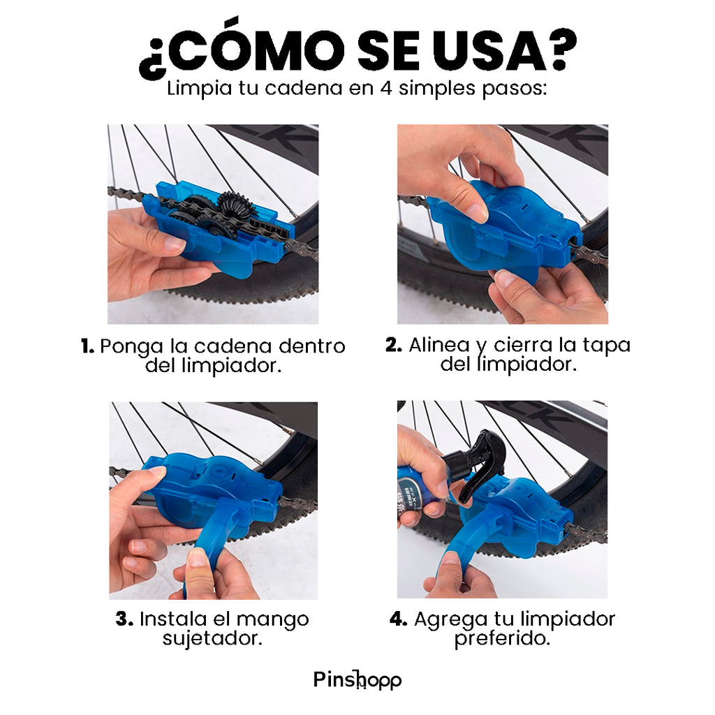 Kit Cepillo Limpiador De Cadena Para Bicicleta