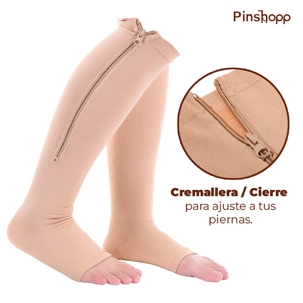 Medias Compresion Anti Varices Circulacion Con Cremallera OR84