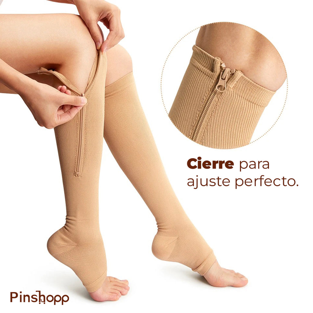 Medias Compresion Anti Varices Circulacion Con Cremallera OR84