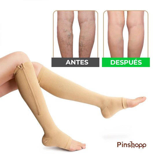 Medias Compresion Anti Varices Circulacion Con Cremallera OR84